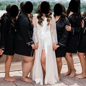 Bridal Ivory Silk Robe with Slip